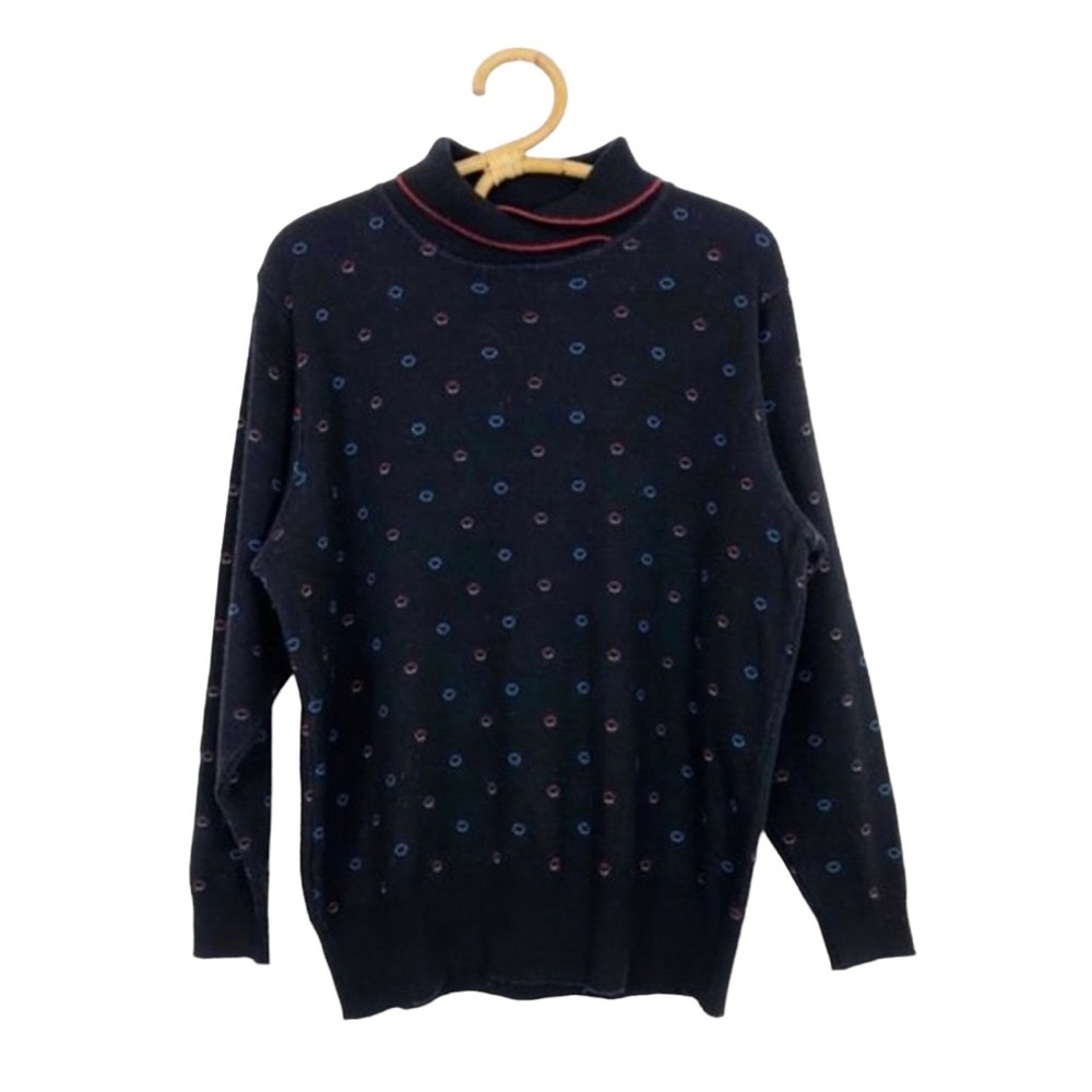 Vintage | Marks & Spencer | Polka Dot‎ Collared Grandpa Sweater